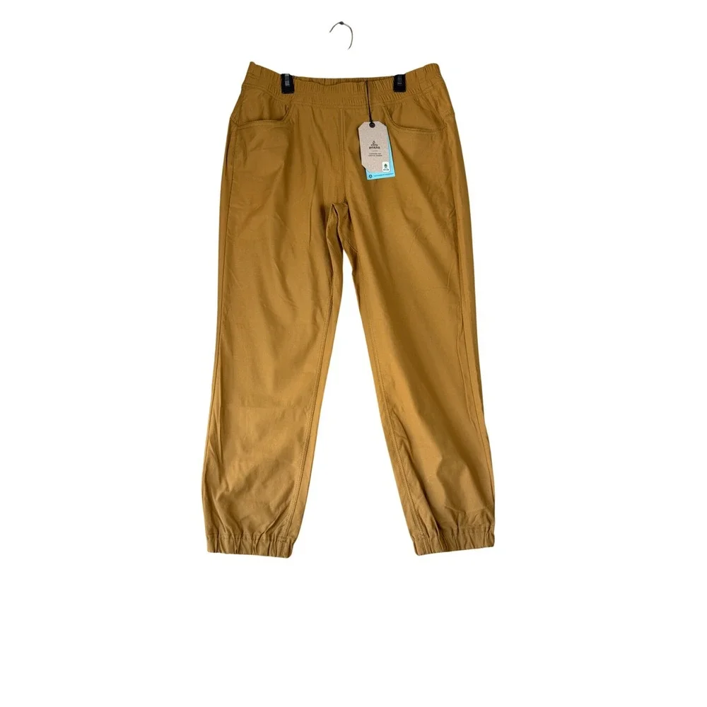 PrAna Halle E-Waist Jogger II Antique Bronze Nylon Stretch Hiking Pants Women 12